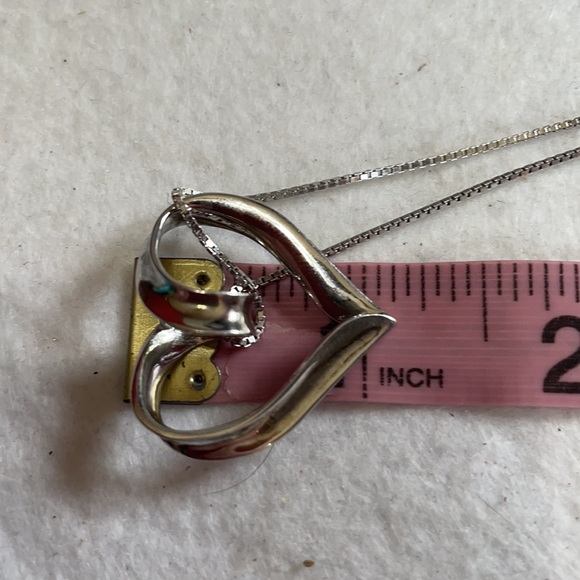 Vintage Sterling open heart on a vintage sterling 16” chain with 1.5” extendor - Picture 11 of 11